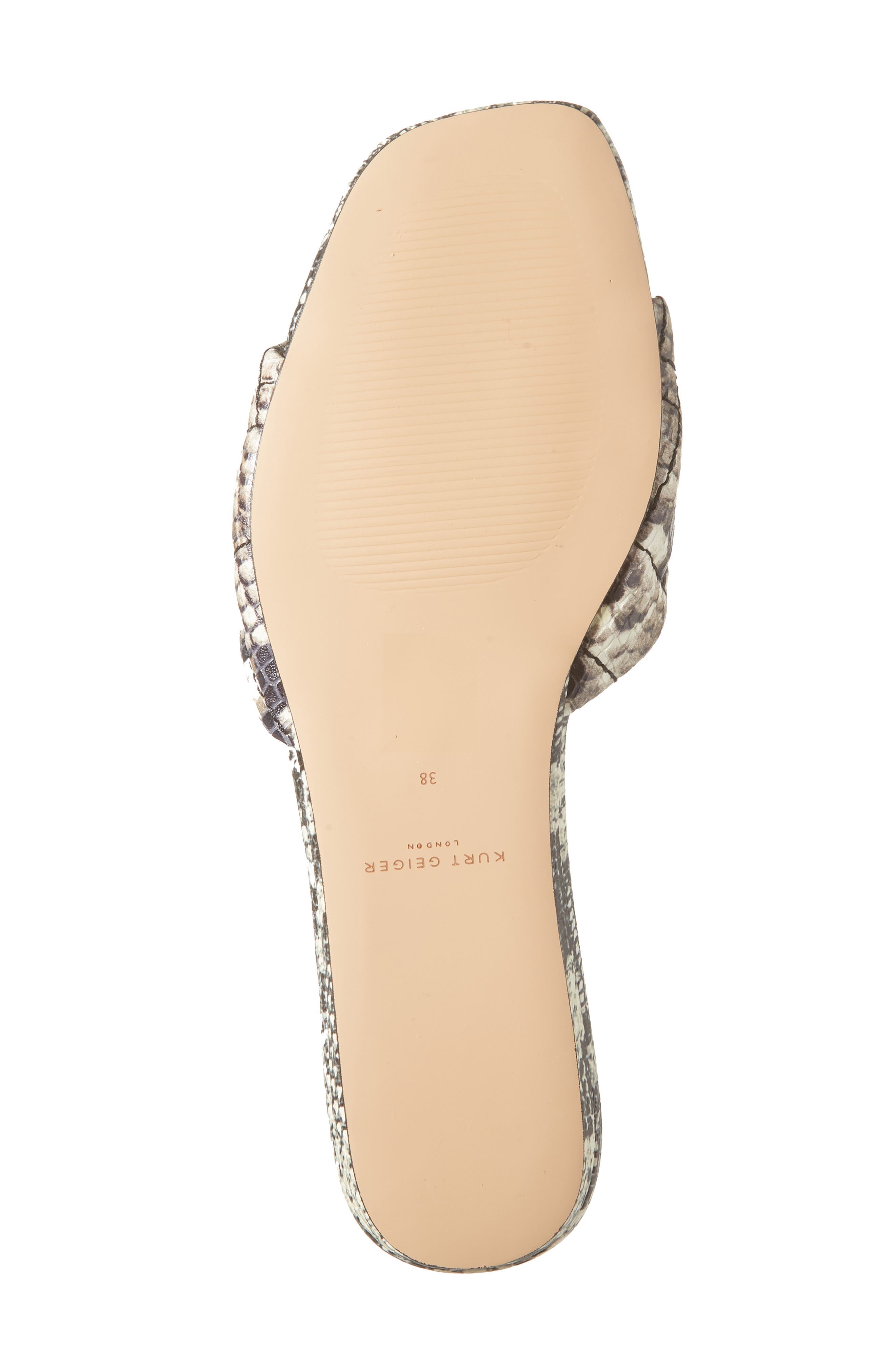Kurt Geiger London Kensington Snakeskin Embossed Slide Sandal, Alternate, color, 