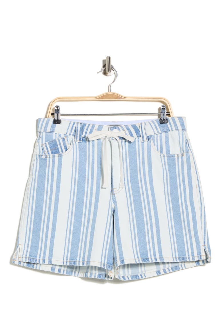 Drawstring Step Hem Shorts, Alternate, color, LIGHT BLUE