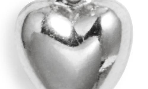 Nashelle Puffy Heart Drop Huggie Hoop Earrings In Sterling Silver