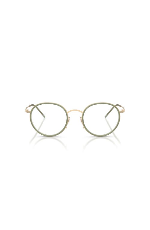 Giorgio Armani 49mm Round Optical Glasses In Green