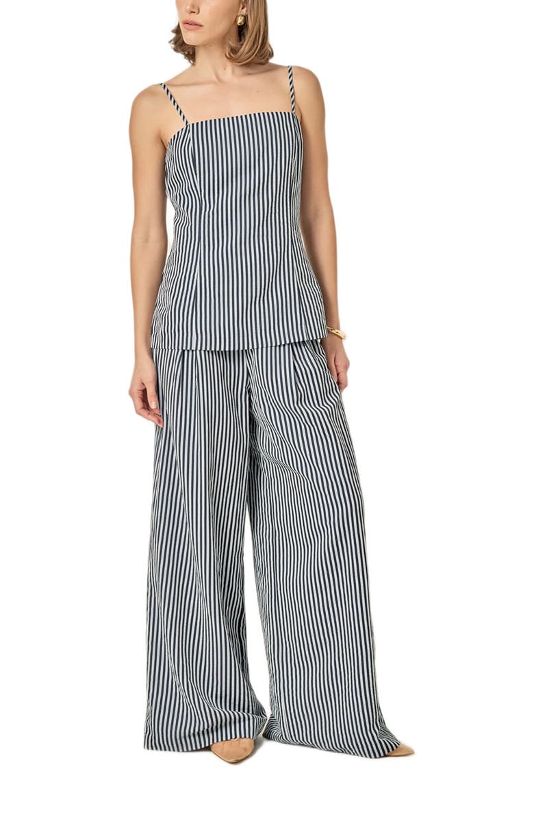 English Factory Stripe Wide Leg Pants, Alternate, color, Blue Multi Combo