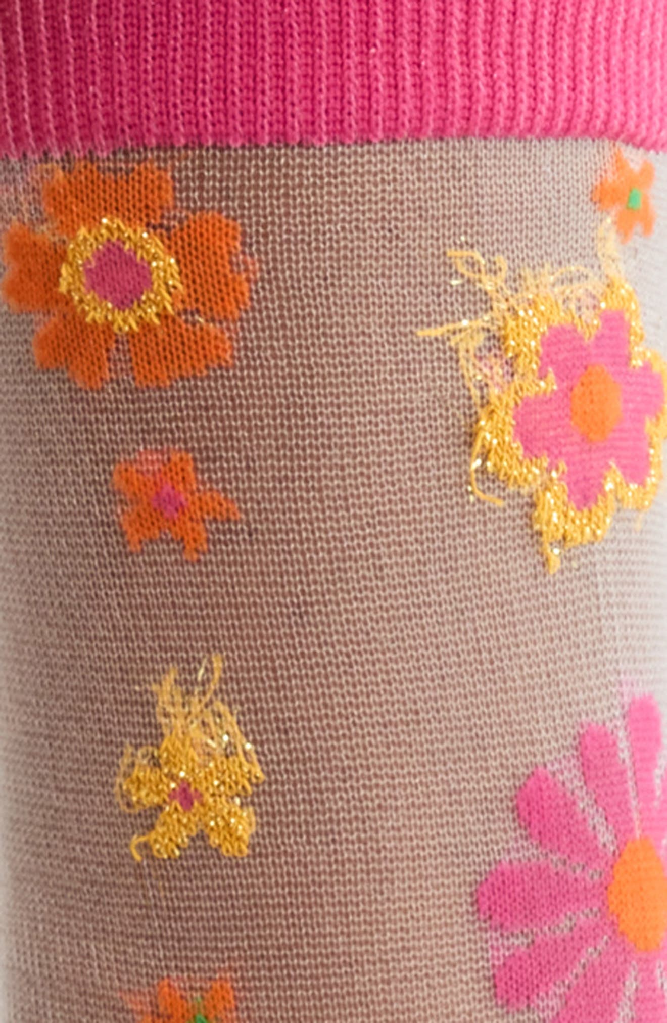 MOTHER The Step Up Floral Sheer Crew Socks (Women) | Nordstromrack