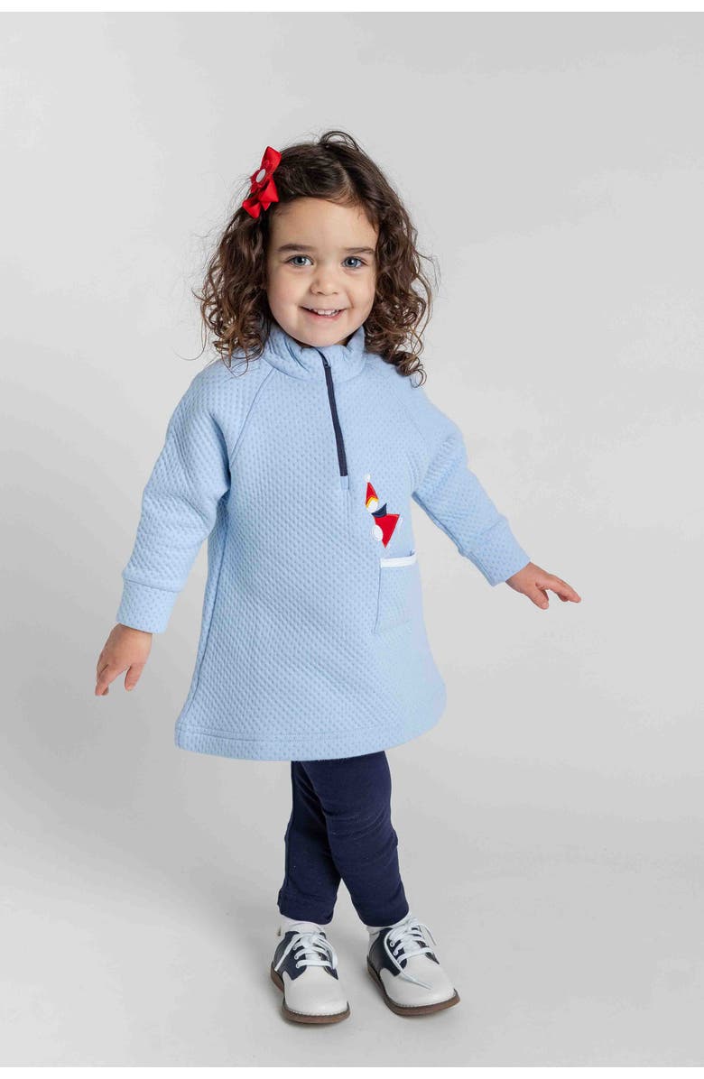 Florence Eiseman Jacquard Knit Dress With Ice Skater, Alternate, color, Light Blue, White