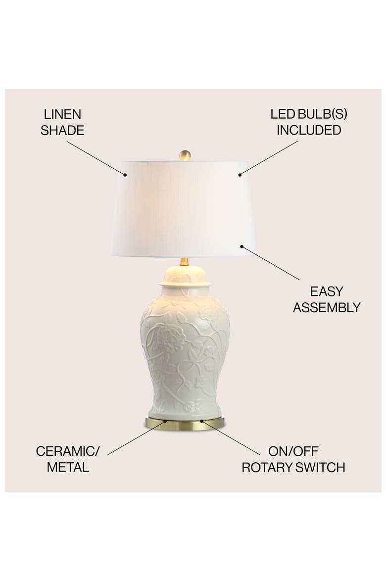 Naiyou 29.5" Ceramic Classic Traditional LED Lamp Table Lamp, Cream, Alternate, color, Cream