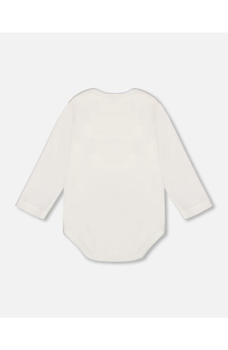 Deux par Deux Baby Girl's Organic Cotton Bodysuit With Print Off White, Alternate, color, 