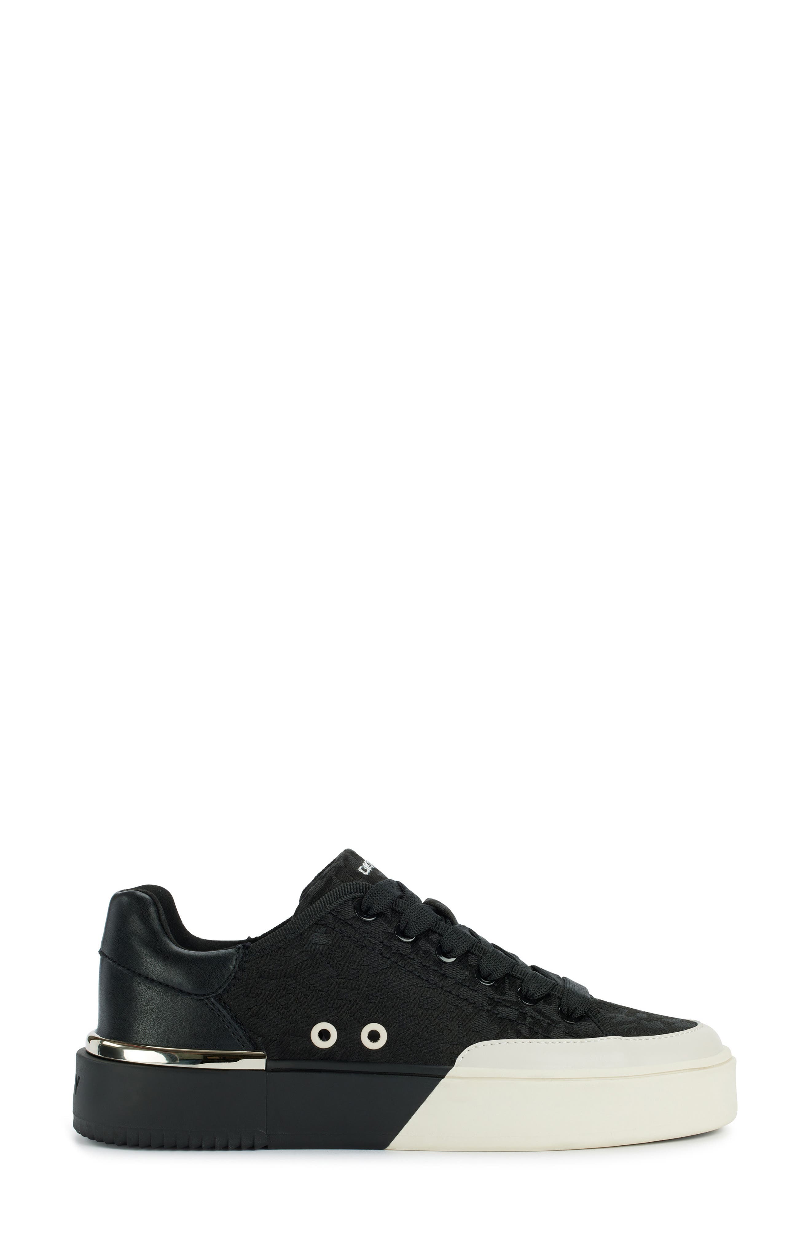 DKNY Bradley Platform Sneaker, Alternate, color, Black/ White