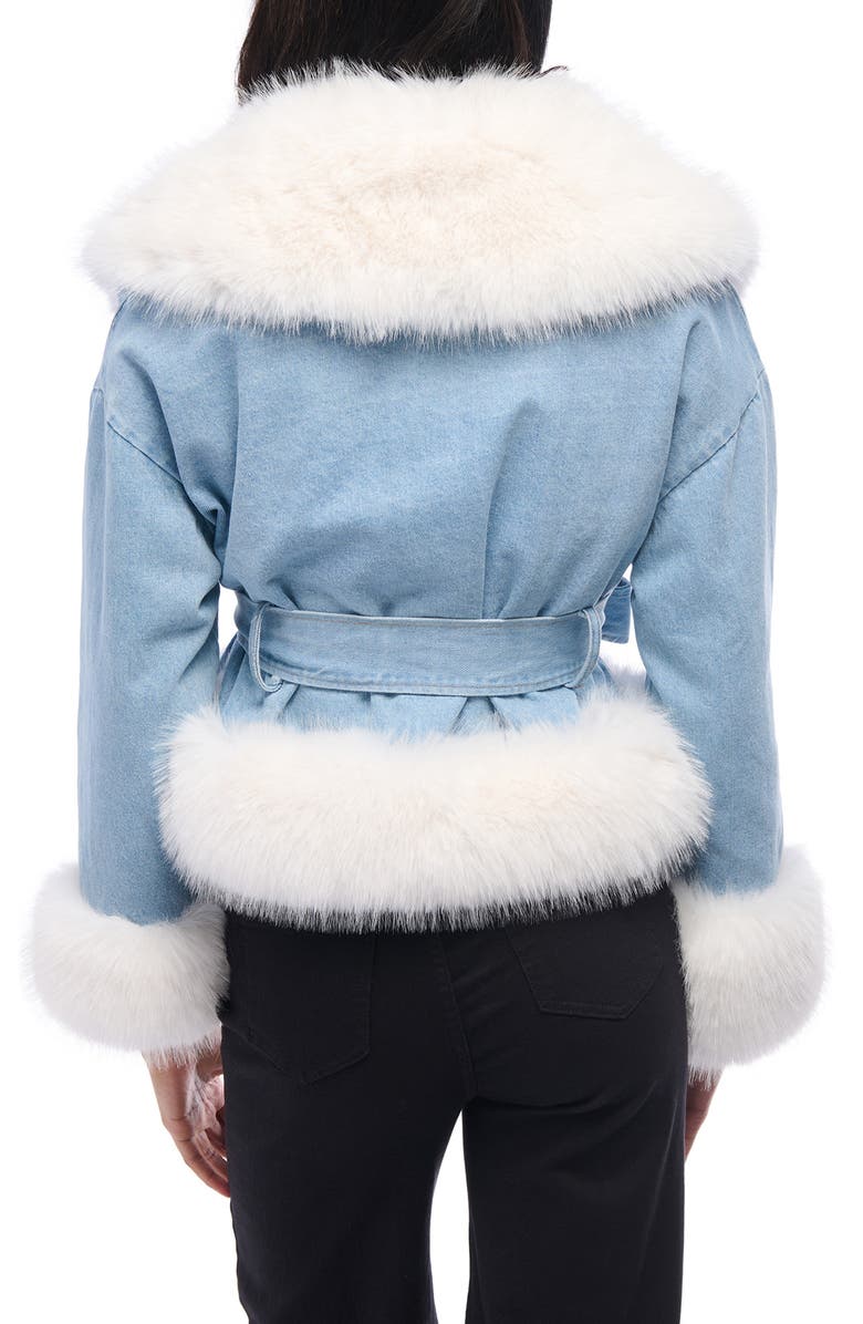 AZALEA WANG Lainey Denim & Faux Fur Jacket, Alternate, color, 