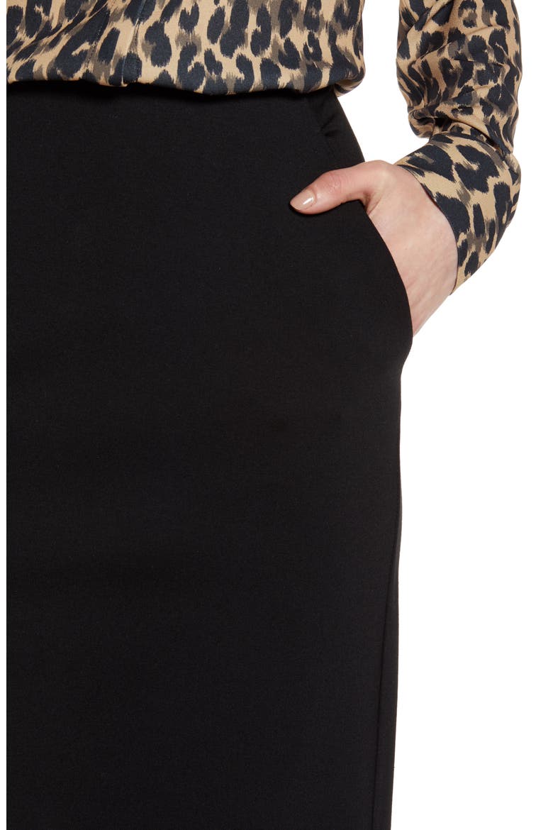 Knit Pencil Skirt, Alternate, color, BLACK