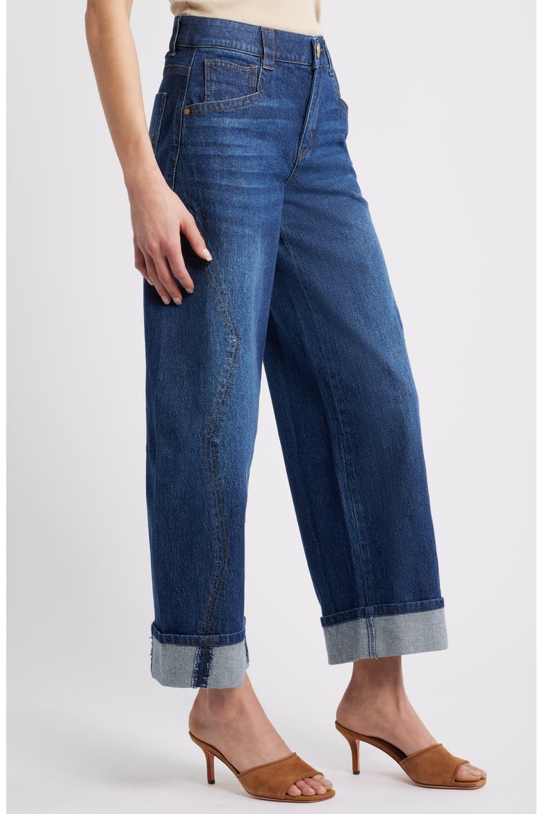 Wyatt High Waist Cuff Jeans, Alternate, color, BLUE