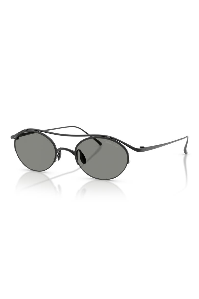 49mm Oval Sunglasses, Alternate, color, MATTE BLACK / GREY