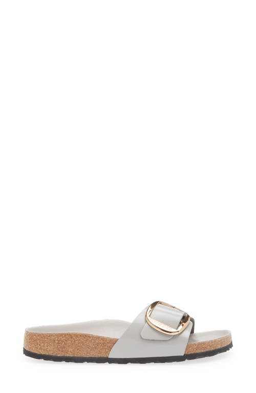 Shop Birkenstock Madrid Big Buckle Slide Sandal In Stone Coin