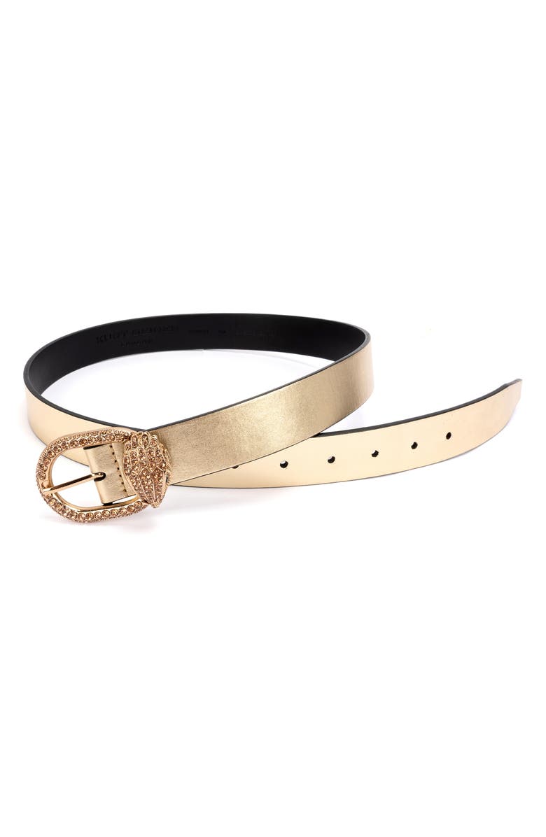 Kurt Geiger London Metallic Leather Belt, Alternate, color, 