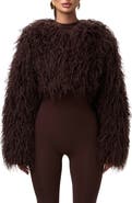 Naked Wardrobe Mongolian Faux Fur Jacket