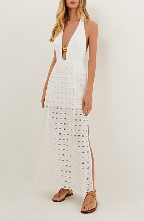 Vix Swimwear Eyelet Maryse Cover-up Maxi Dress In White