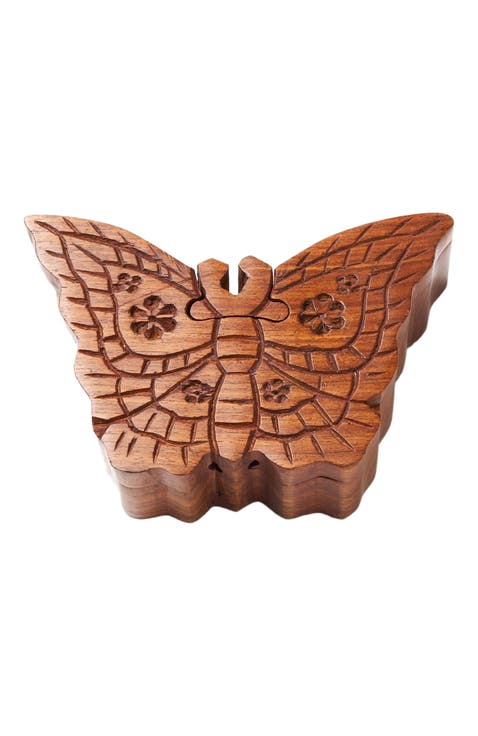 Butterfly Puzzle Box - Handcrafted Sheesham Wood