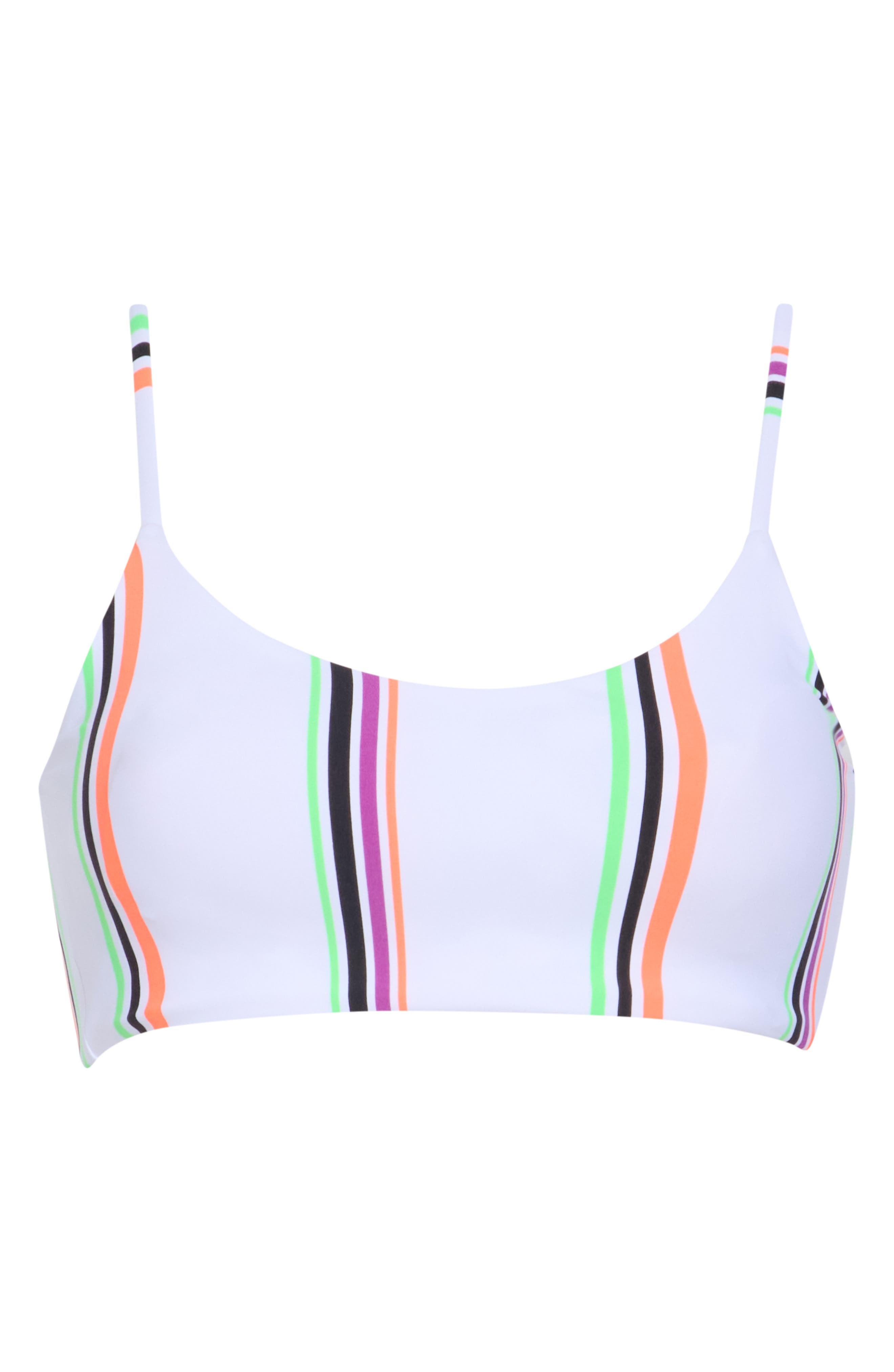 Ceci Striped Scoop Neck Bikini Top