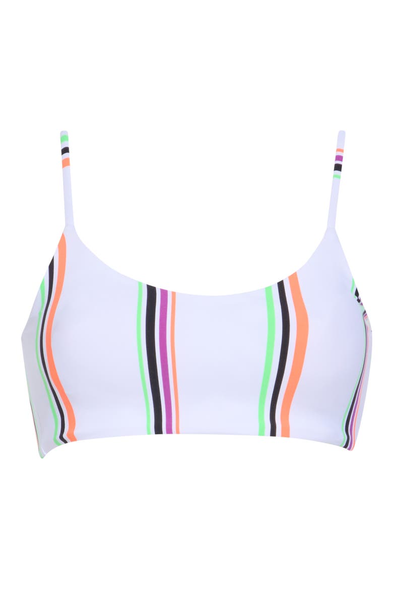 Ceci Striped Scoop Neck Bikini Top, Main, color, WHITE