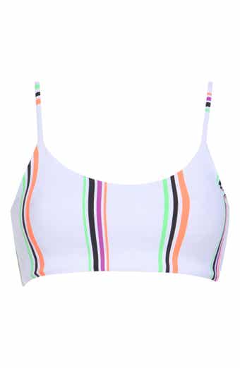 Ceci Striped Scoop Neck Bikini Top
