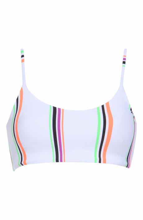 Ceci Striped Scoop Neck Bikini Top
