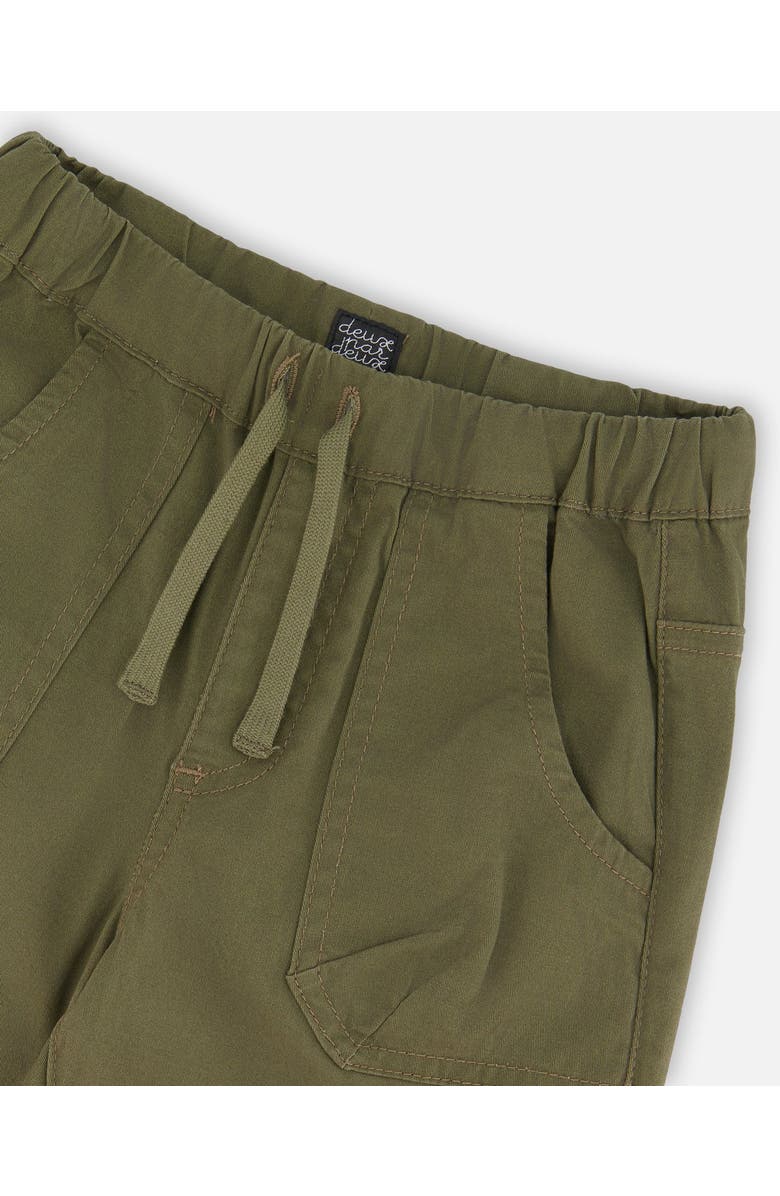 Deux par Deux Boy's Stretch Twill Jogger Pant Dark Olive Green, Alternate, color,