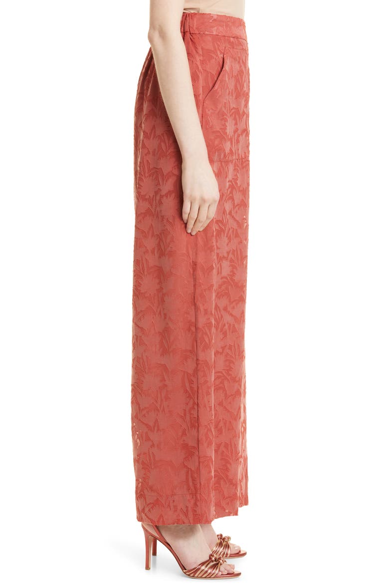 Melanne Cotton Blend Palazzo Pants, Alternate, color, BROWN