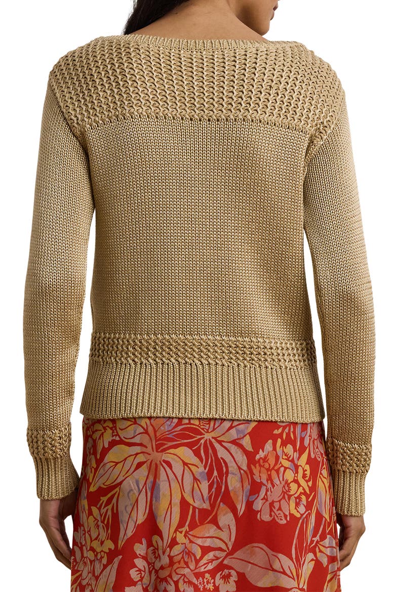 Boat Neck Cotton Blend Sweater, Alternate, color, BIRCH TAN