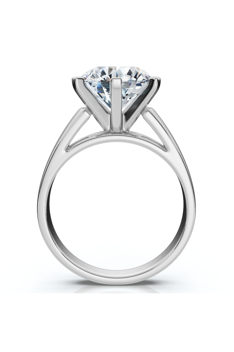 Certified 3 Ct Diamond Solitaire Engagement Cigar Ring 14k Gold Lab Grown, Alternate, color, 14k White Gold