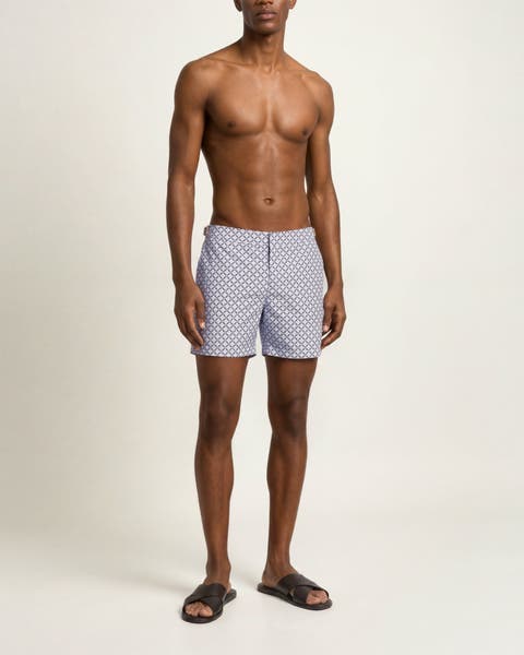 Bulldog Mid-Length Jacquard Printed Swim Shorts