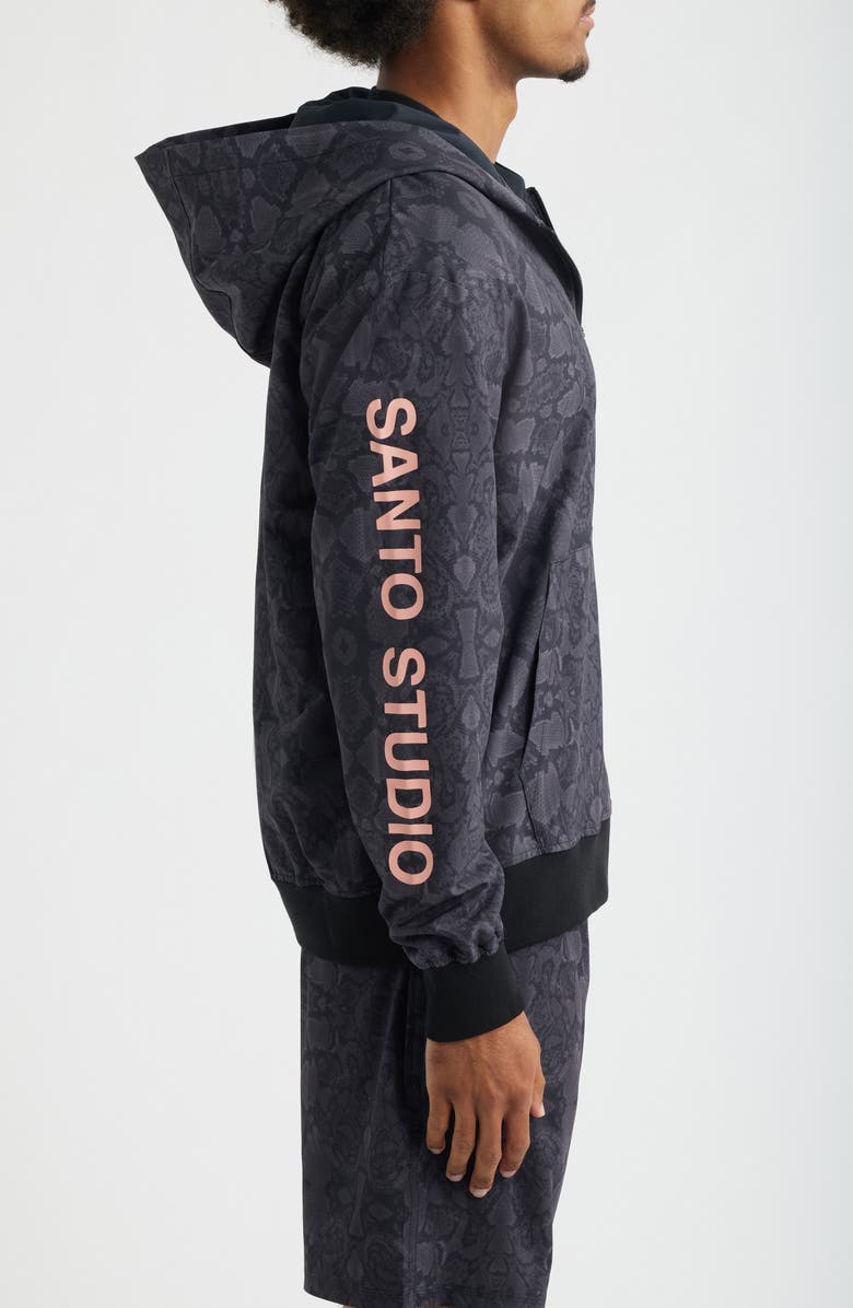 SANTO STUDIO Verona Tech Snakeskin Print Zip-Up Jacket, Alternate, color, Snakeskin