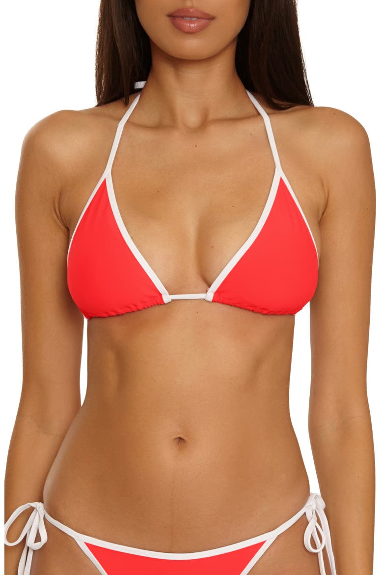 Sport Mode Triangle Bikini Top, Main, color, CALIENTE