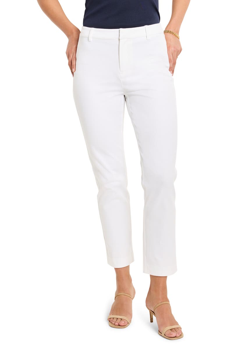 NIC+ZOE Copley Stretch Cotton Blend Pants, Main, color, Paper White