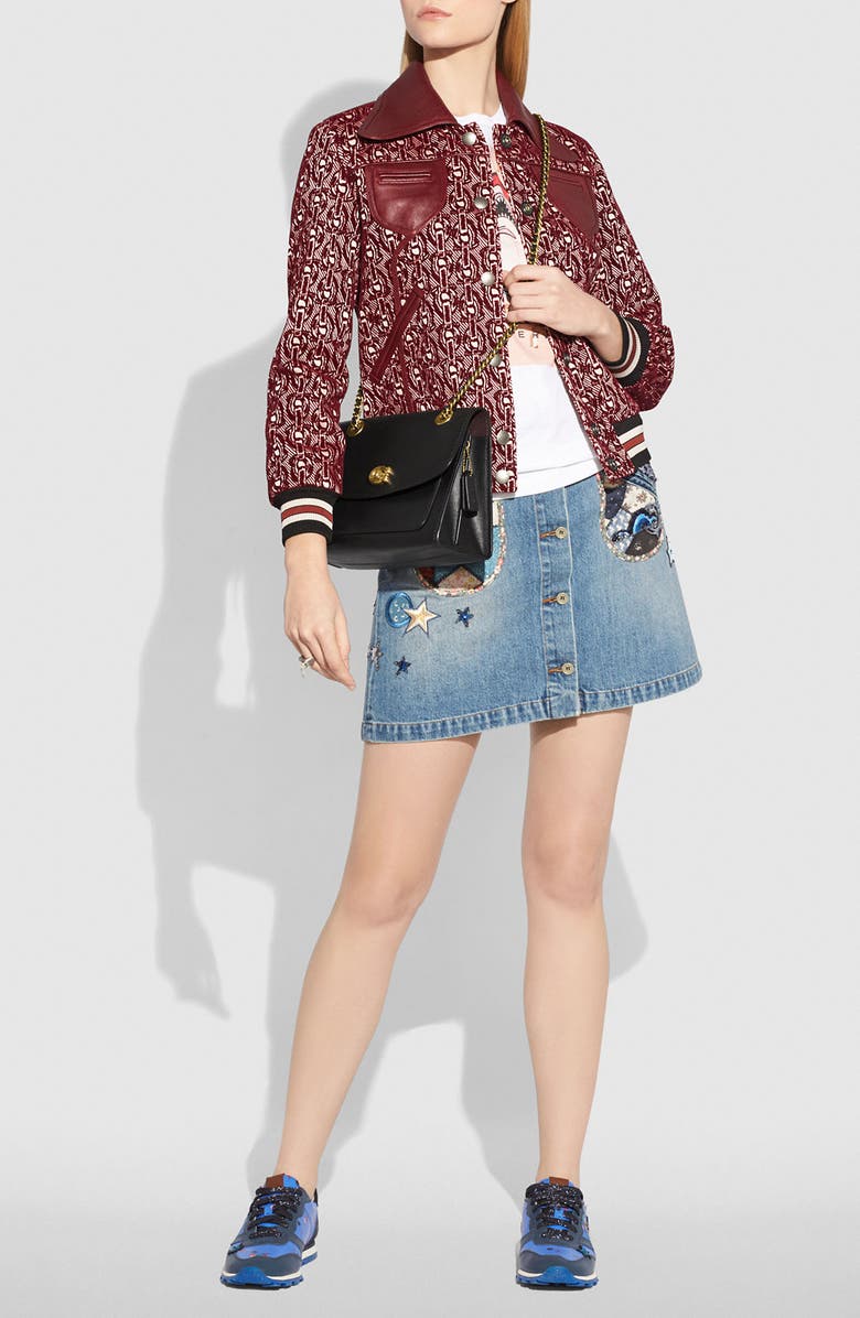 COACH Parker Leather Shoulder Bag, Alternate, color,