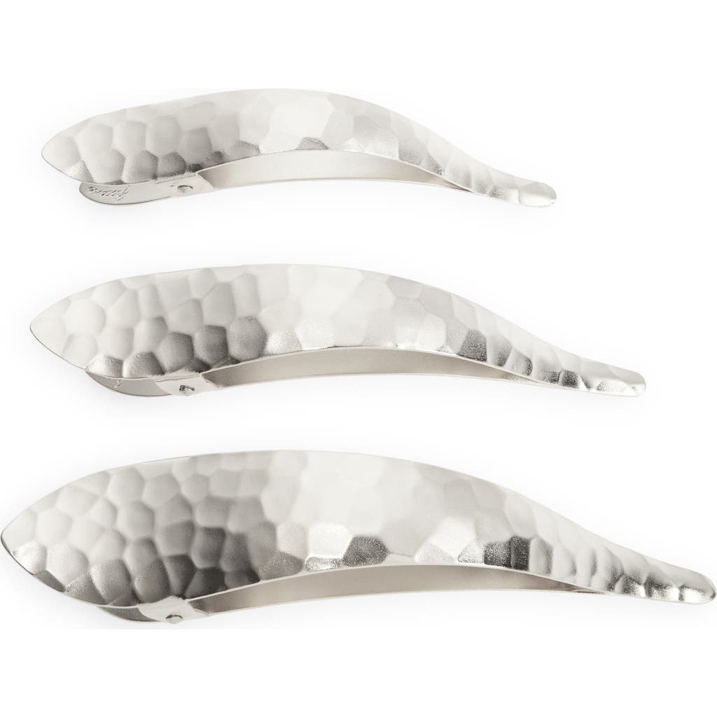 Ficcare Maximas Ice Hammered Hair Clip In Silver Hammered