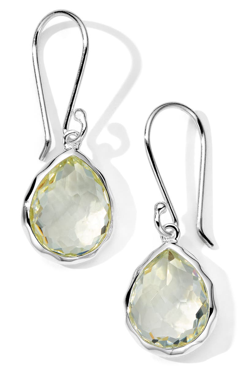 Ippolita Rock Candy<sup>®</sup> Mini Teardrop Earrings, Main, color, Silver/ Garnet
