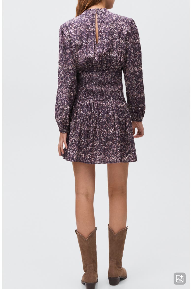 Flowy Long Sleeve Minidress, Alternate, color, PURPLE