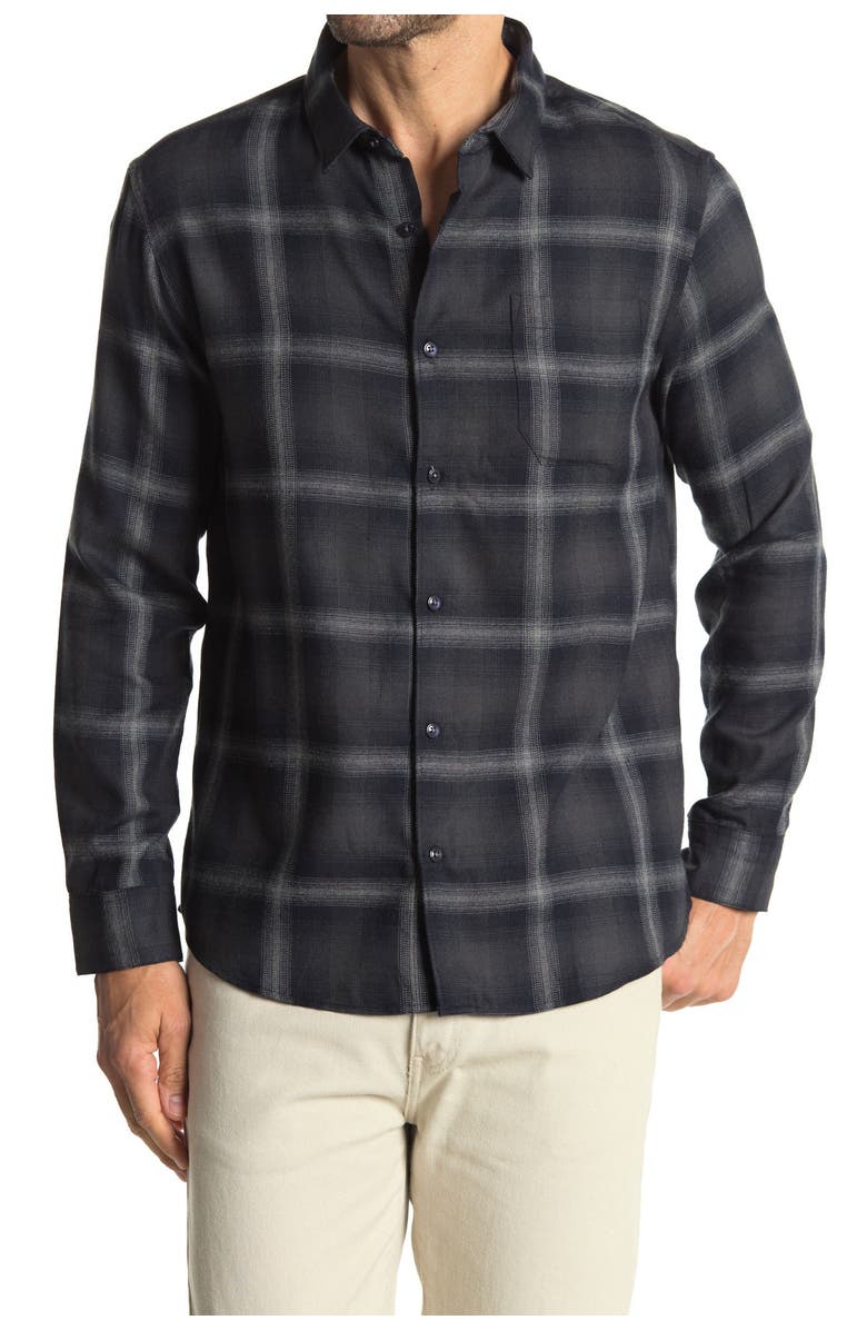 7 Diamonds Broken Halo Plaid Flannel Slim Fit Shirt, Main, color, 