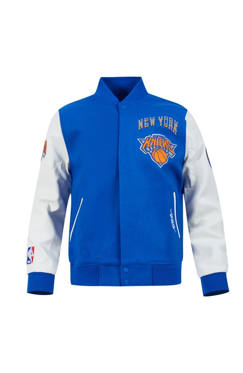 PRO STANDARD Men's Pro Standard  Blue New York Knicks 2024/25 City Edition Wool Varsity Full-Zip Jacket, Alternate, color, 