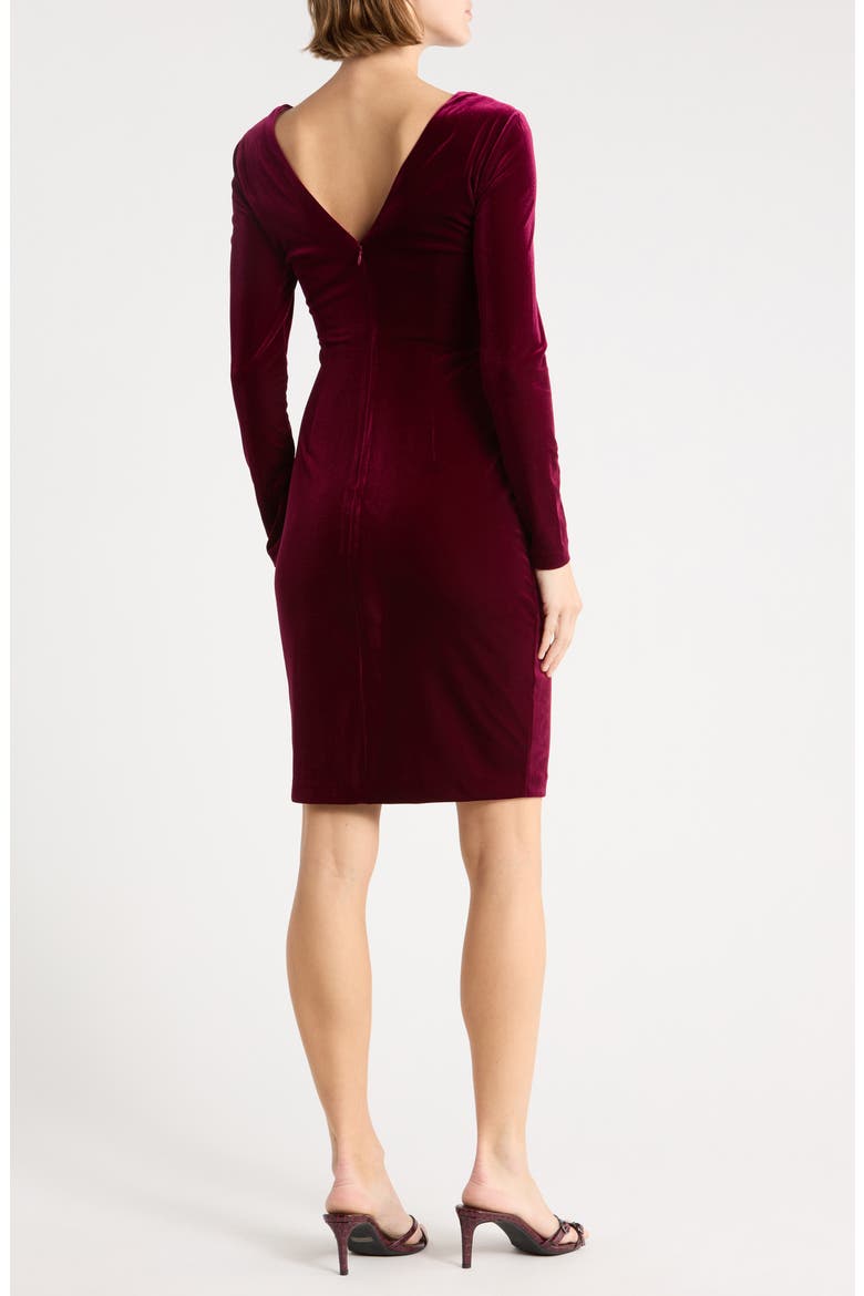 Velvet Long Sleeve Body-Con Dress, Alternate, color, WINE