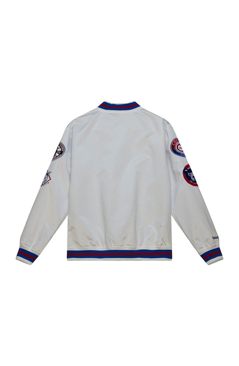Mitchell & Ness Men's Mitchell & Ness White Chicago Cubs City Collection Satin Full-Snap Varsity Jacket, Alternate, color, White