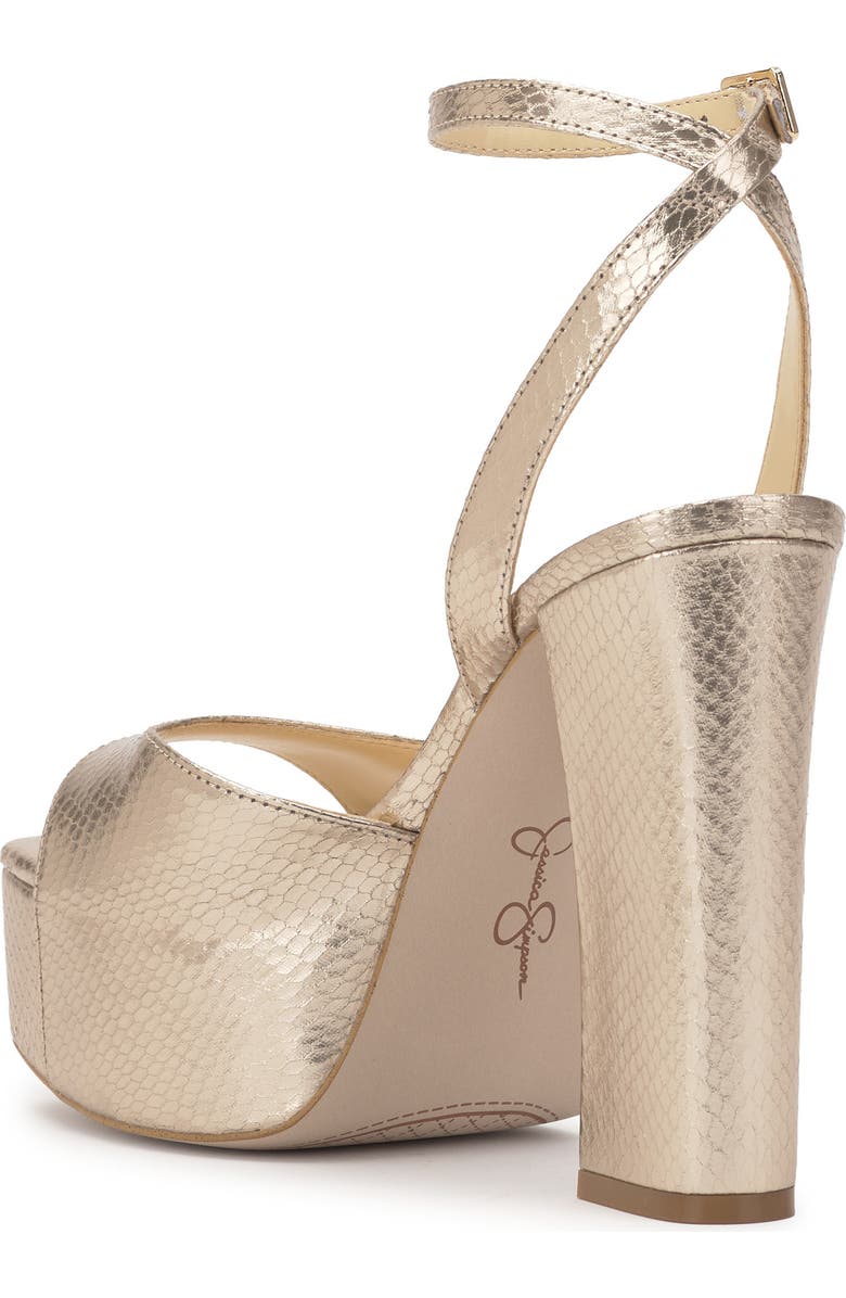 Jessica Simpson Lirio Ankle Strap Platform Sandal, Alternate, color, Solid Gold