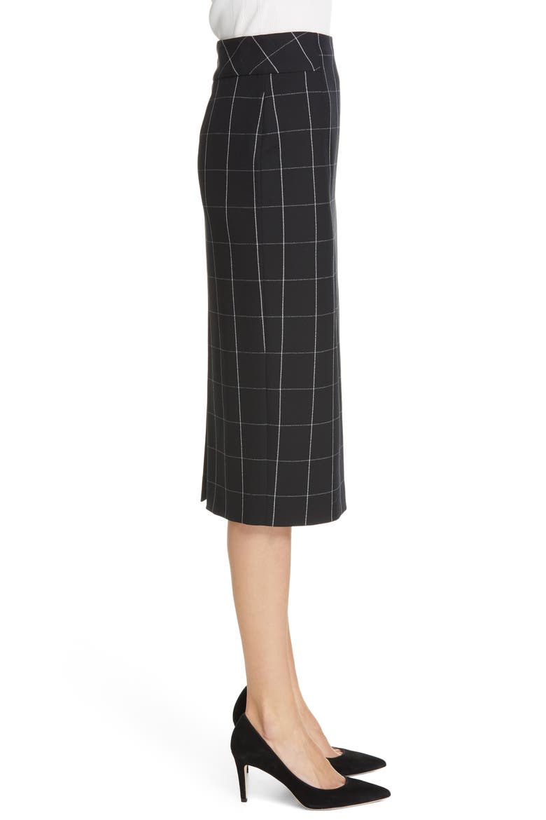 Vedani Windowpane Pencil Skirt, Alternate, color, BLACK FANTASY