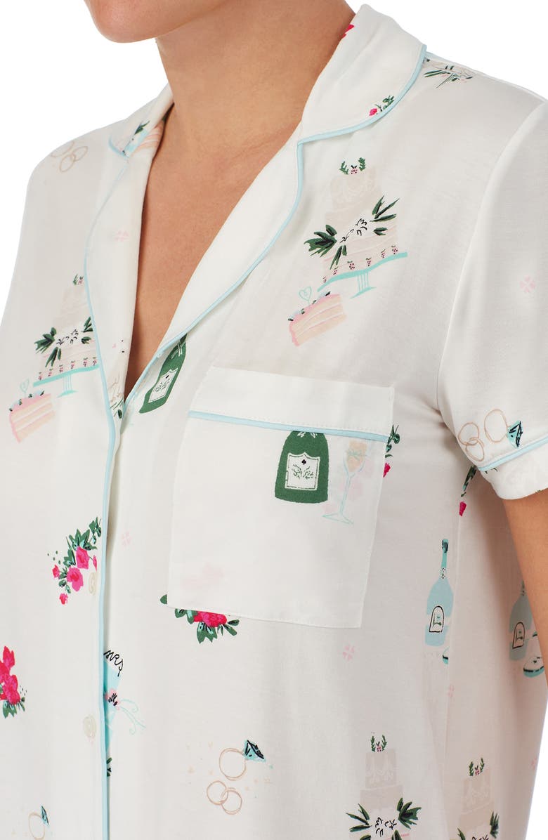 Kate Spade New York print short pajamas, Alternate, color, White