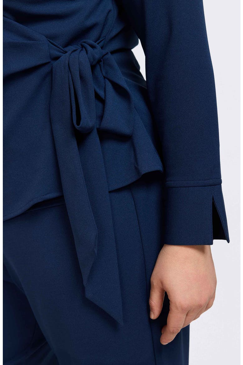 Rosie Wrap Crepe Top, Alternate, color, NAVY
