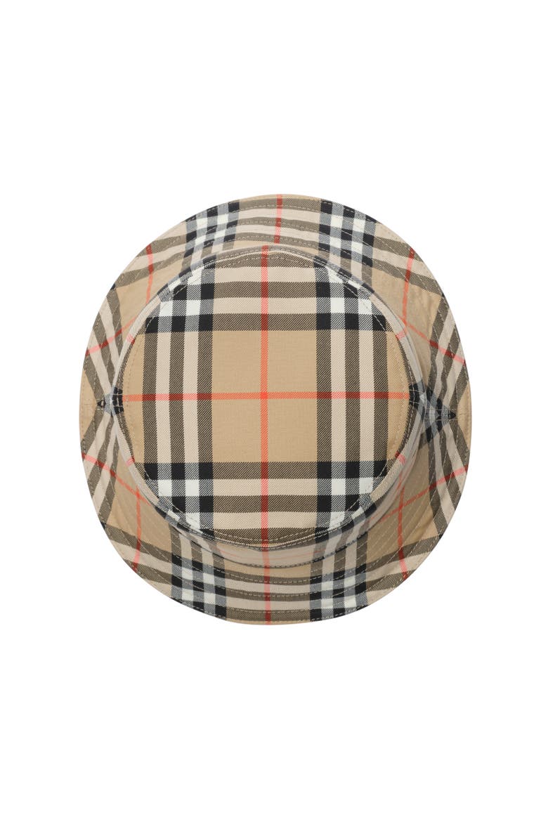 Check Cotton Bucket Hat, Alternate, color, Sand beige