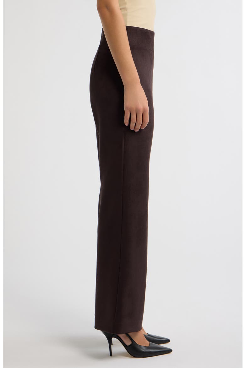 High Waist Wide Leg Faux Suede Pants, Alternate, color, DEEP MAHOGANY