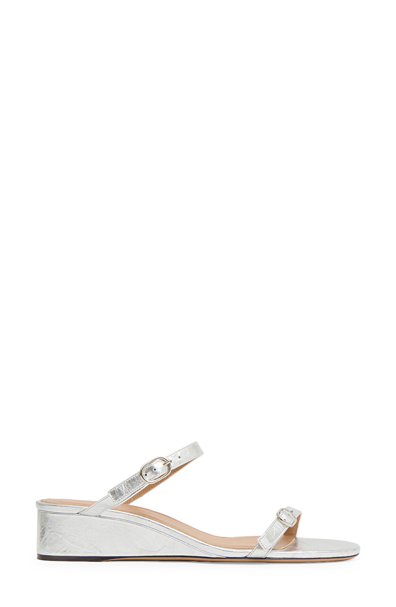 Zeppa Leather Wedge Sandal, Alternate, color, SILVER