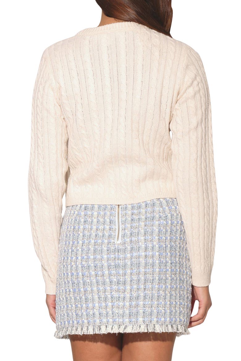 Giselle Cable Stitch Cardigan Sweater, Alternate, color, CREAM