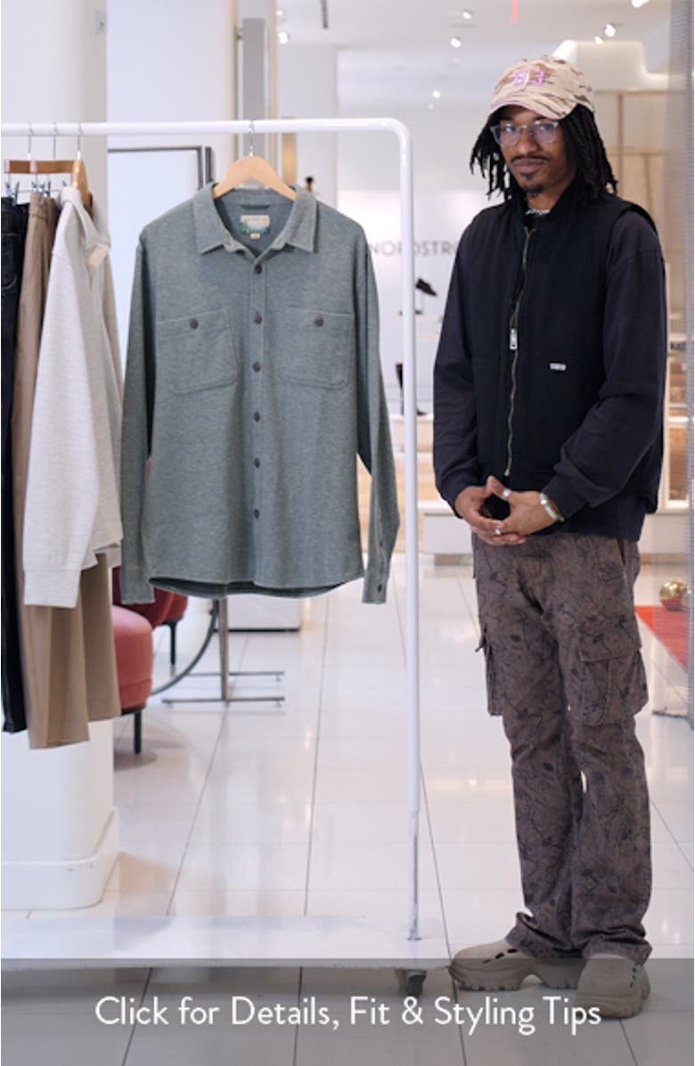 Pacifica Knit Flannel Button-Up Overshirt, sales video thumbnail