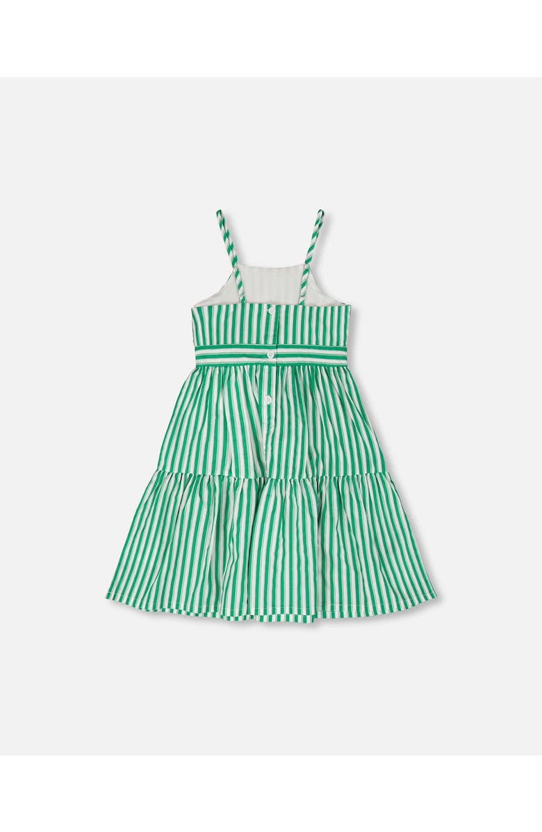 Deux par Deux Cotton Stripes Sleeveless Sundress, Alternate, color, Green Stripes