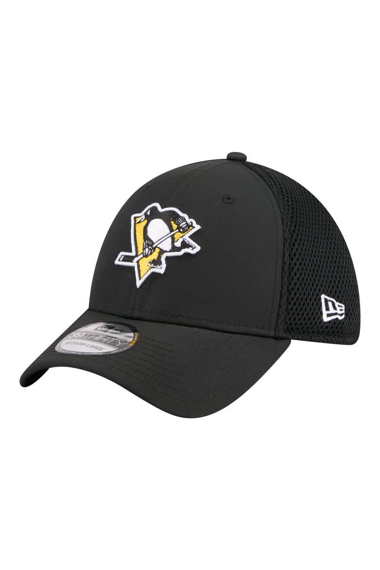 Men's New Era  Black Pittsburgh Penguins Logo 39THIRTY Flex Hat, Main, color, Black